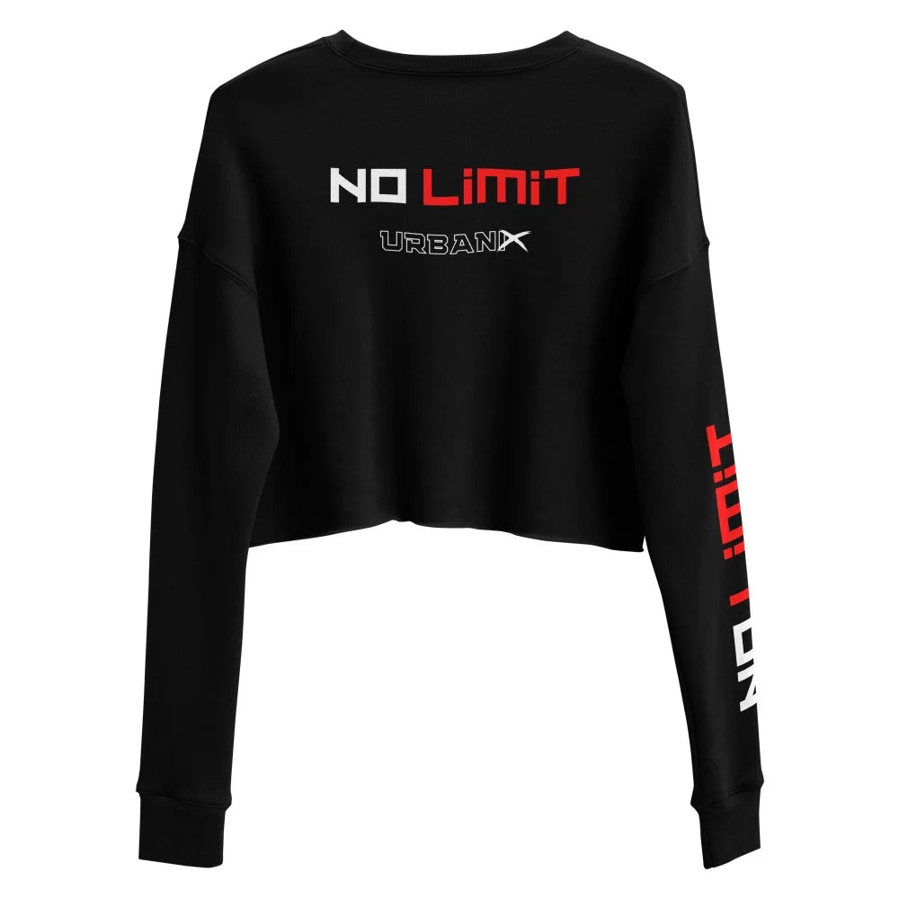 Sweat Crop-Top noir en coton ‘No Limit’