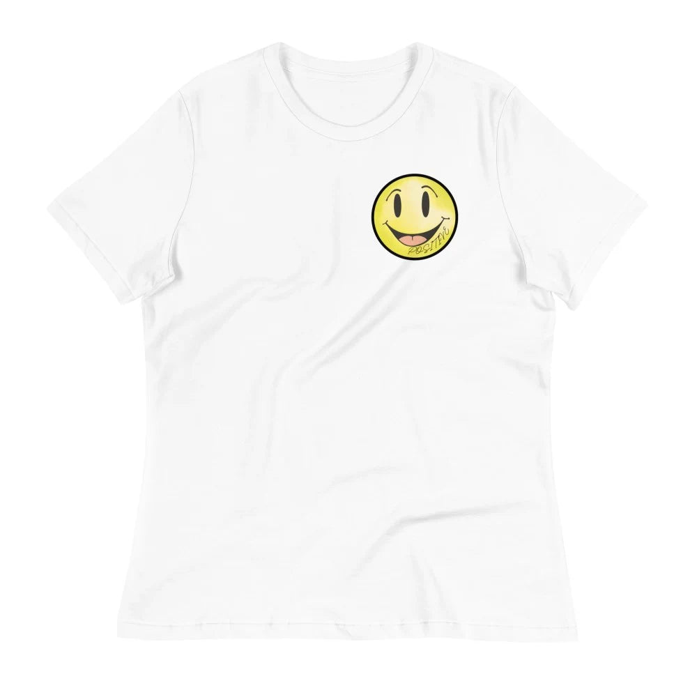 T-shirt décontracté à col rond en coton ‘Positive’