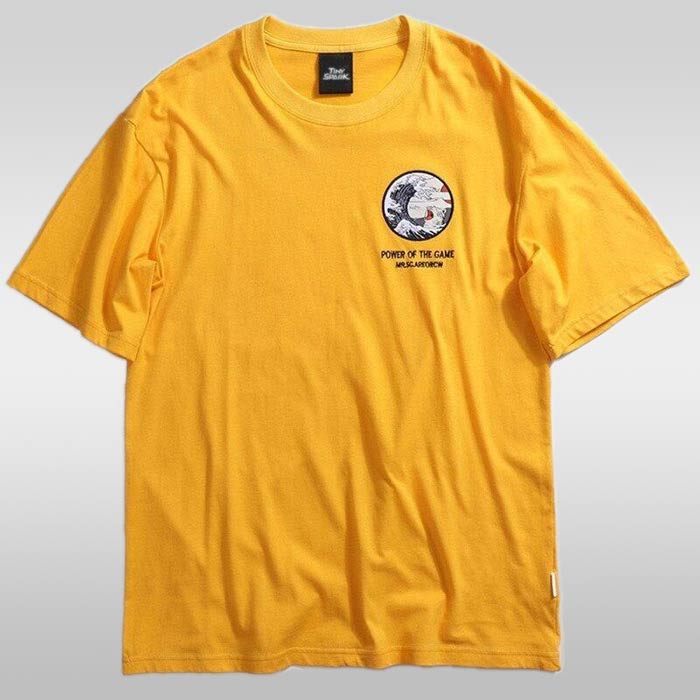 T-shirt vague de kanagawa jaune