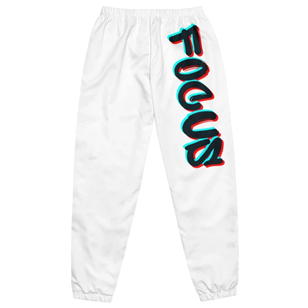 Pantalon de jogging droit en coton poches zippées ‘Focus’