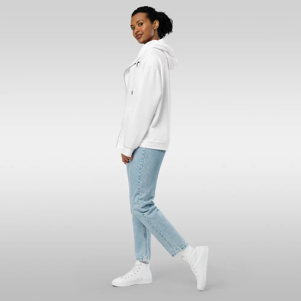 Sweat capuche zippé femme - blanc