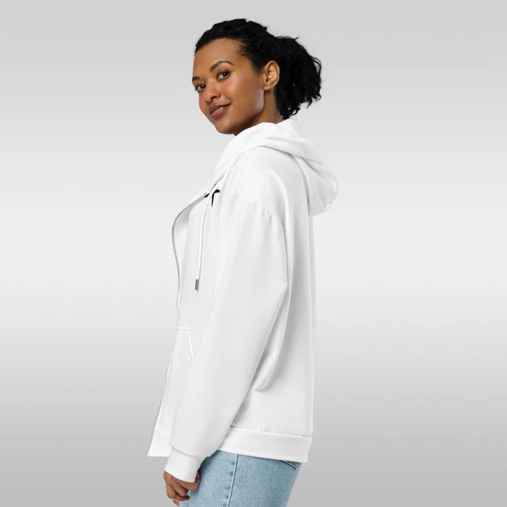 Sweat capuche zippé femme - blanc