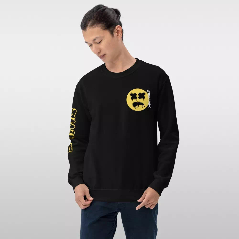 Sweat sans capuche pour homme à coupe classique ‘Bad Smile’