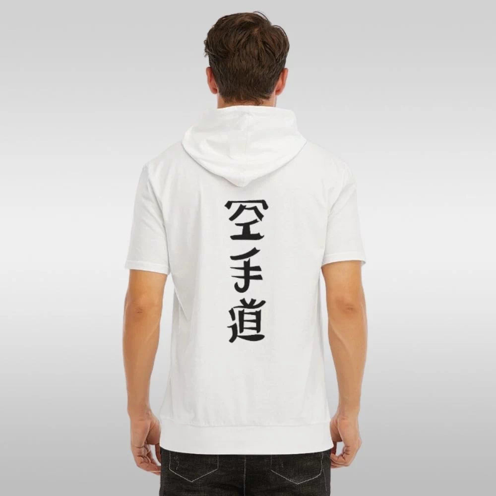 T-shirt à capuche techwear blanc ‘Kōtei’