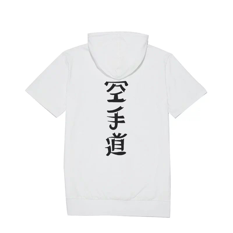 T-shirt à capuche techwear blanc ‘Kōtei’