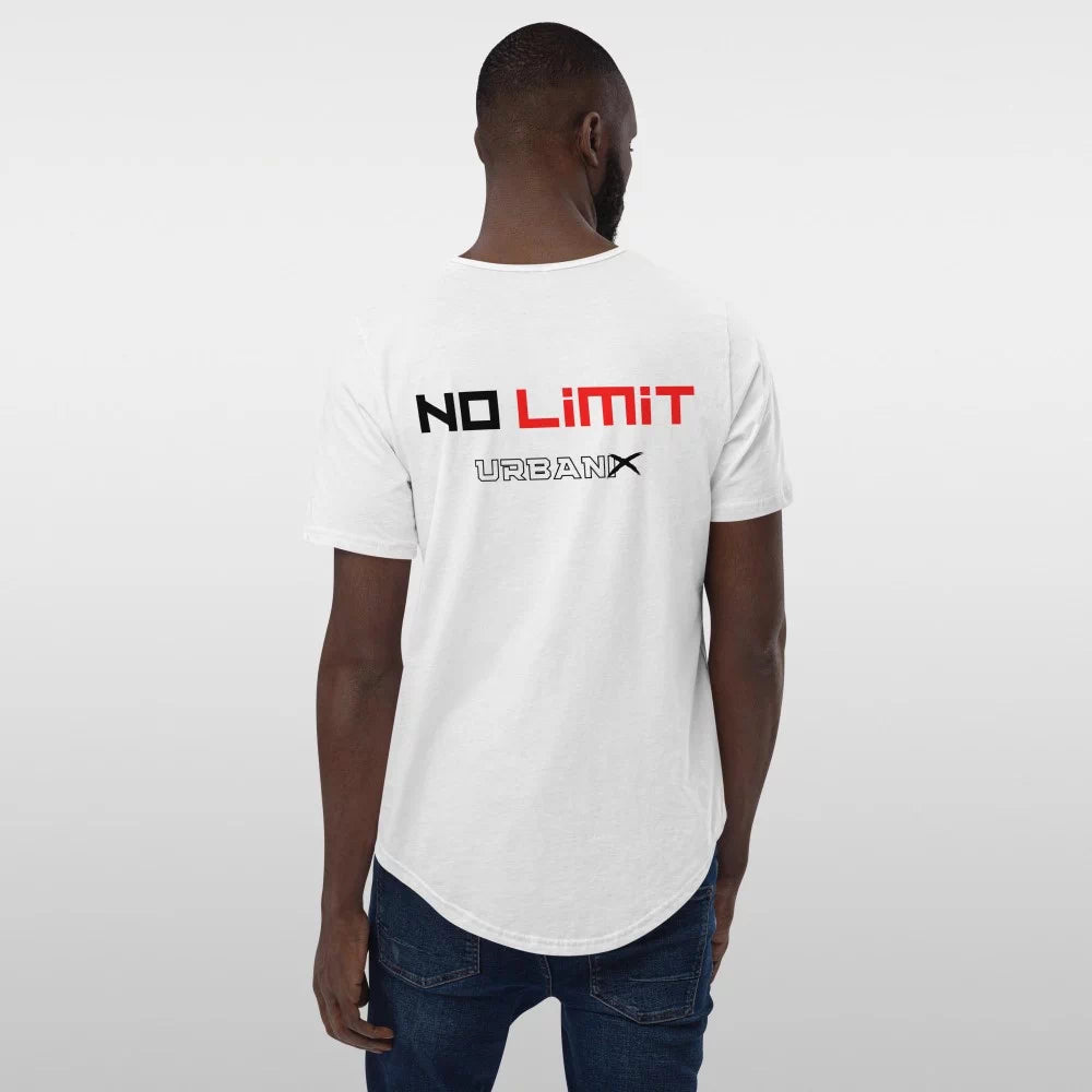 T-shirt à col rond en piqué de coton biologique mélangé ‘No Limit’