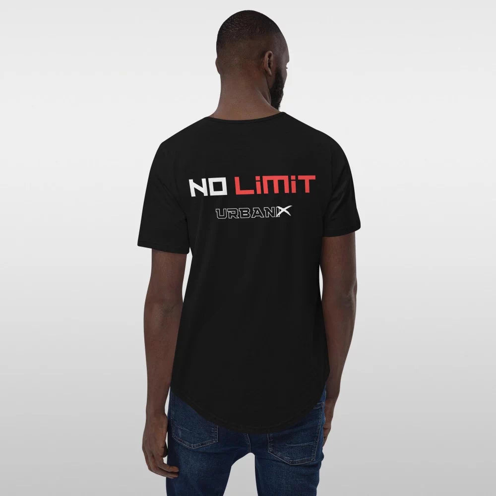 T-shirt à col rond en piqué de coton biologique mélangé ‘No Limit’