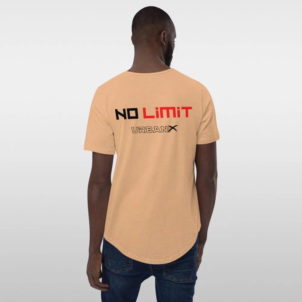 T-shirt à col rond en piqué de coton biologique mélangé ‘No Limit’