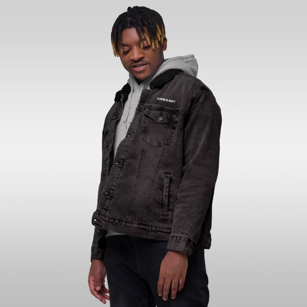 Veste en jean pour homme avec fourrure