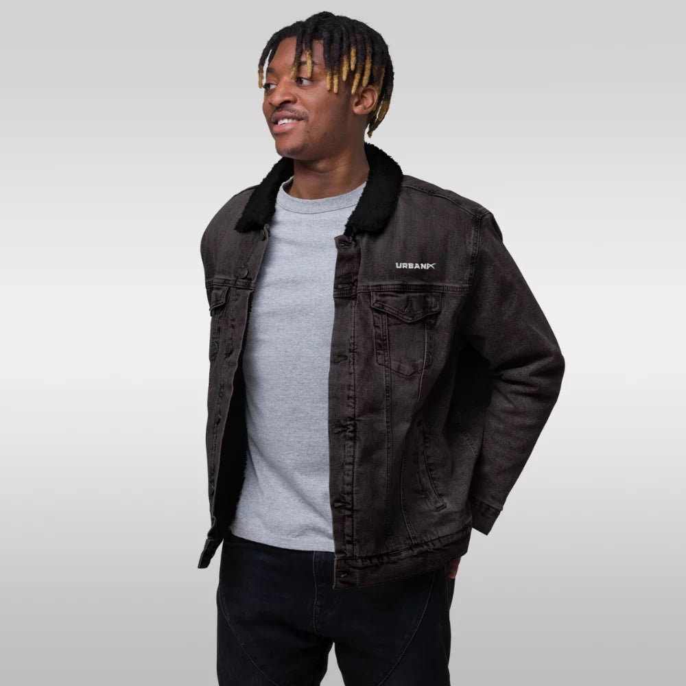 Veste en jean pour homme avec fourrure