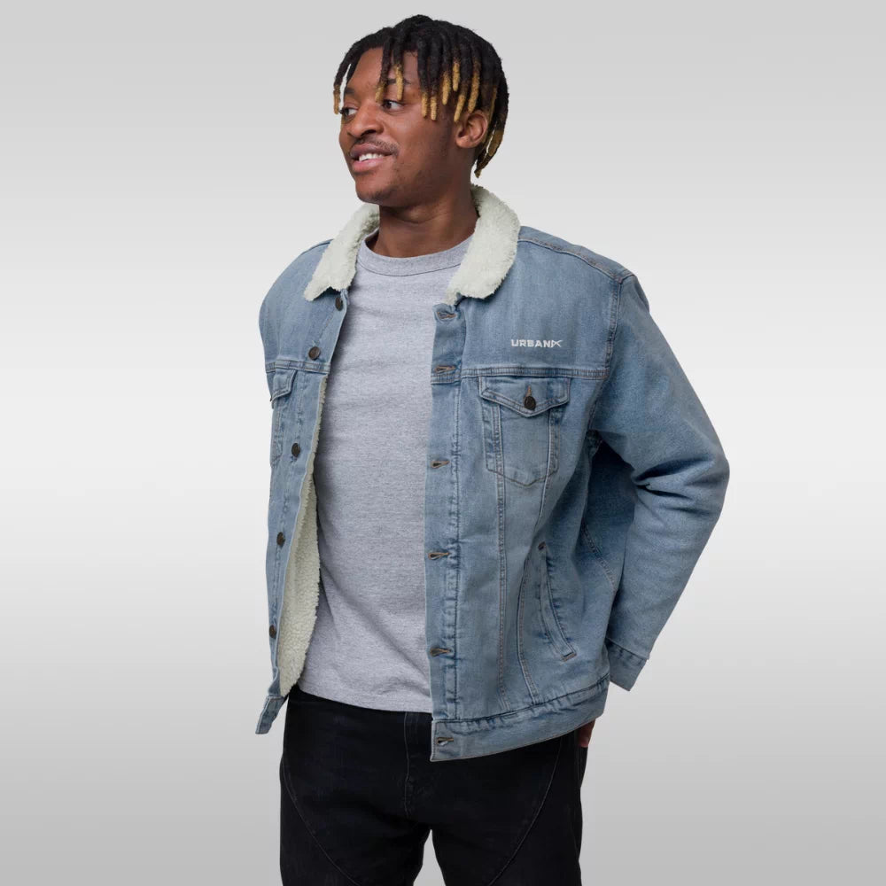 Veste en jean fourrée homme sale