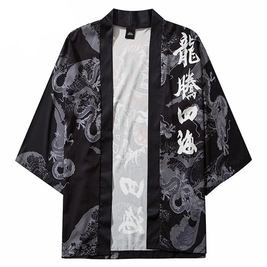 Kimono dragon Shen-Long avec écriture japonaise