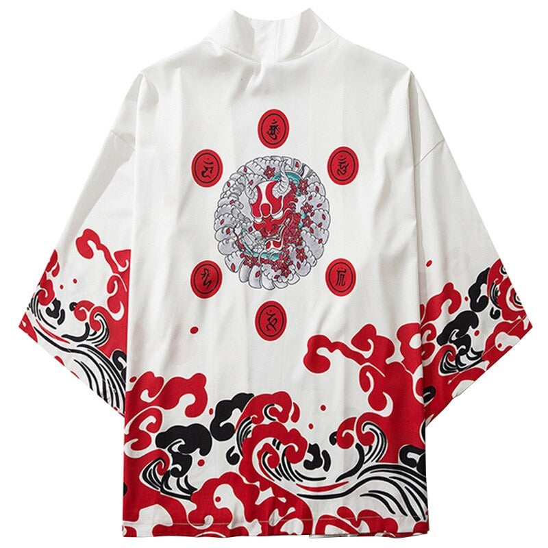Veste kimono homme avec symboles japonais